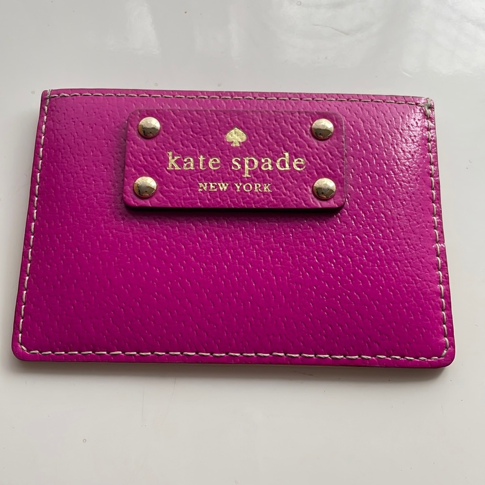 Kate Spade Madison Small Slim card holder magenta, gently used, great condition